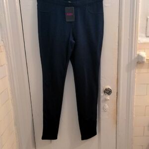 NWT MeMoi Navy Leggings. Size M/L,  Cotton Poly Spandex, Casual, Altheleisure